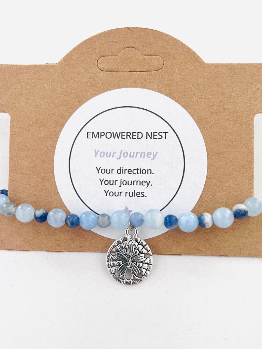 Your Journey Bracelet | Blue Sodalite Beaded Sand Dollar Bracelet | Independence